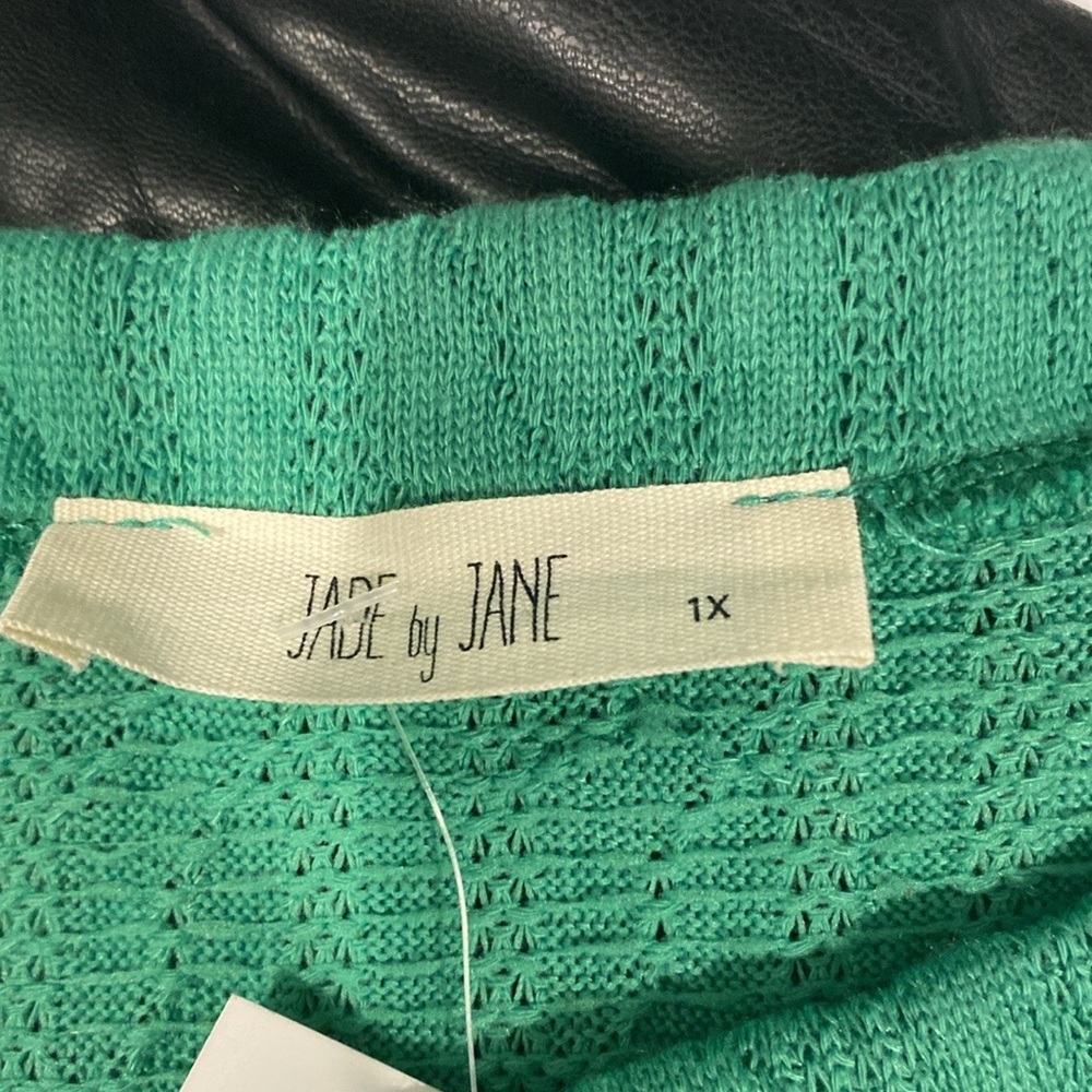 Jade by Jane Kelly Green Ruffled Sleeves Top Size 1X - Picture 3 of 4